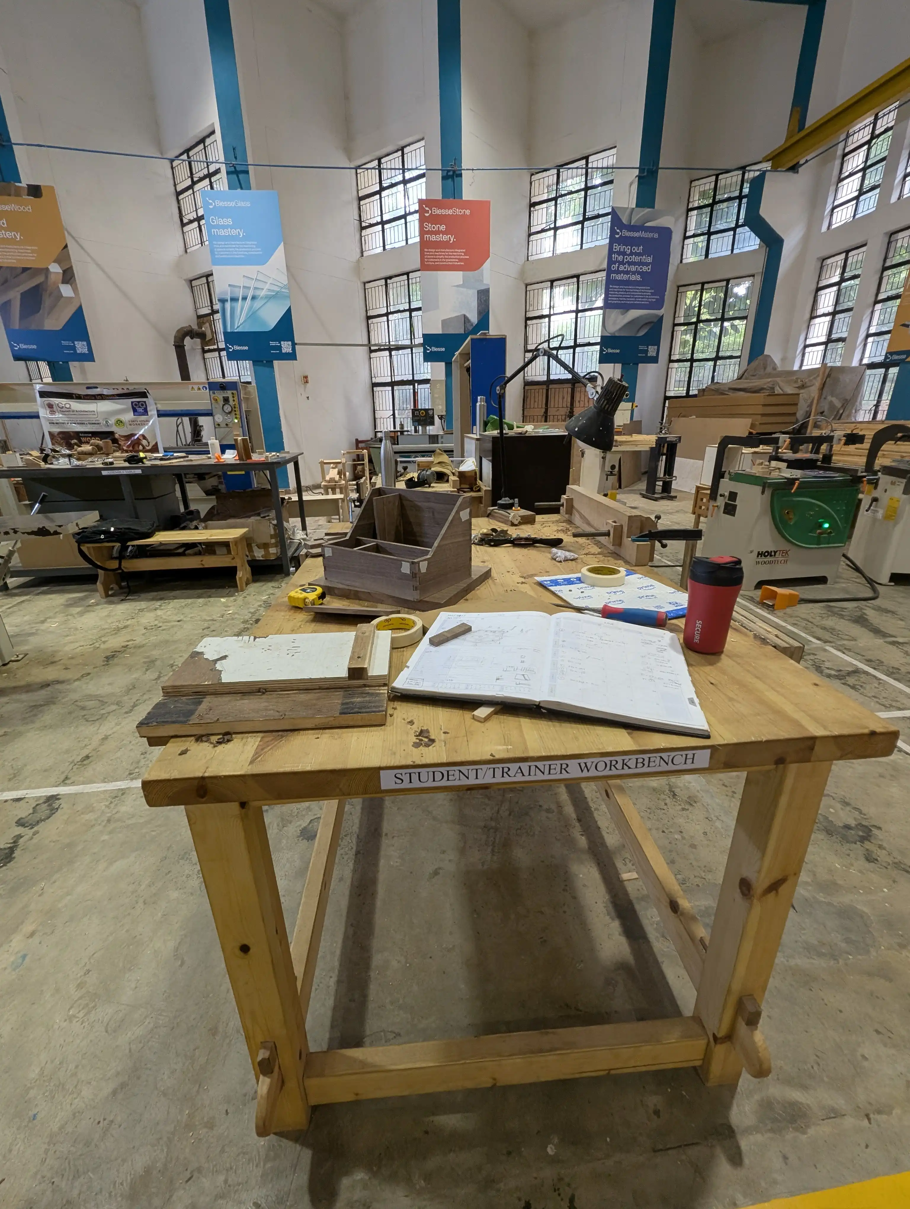 My box on a workbench.