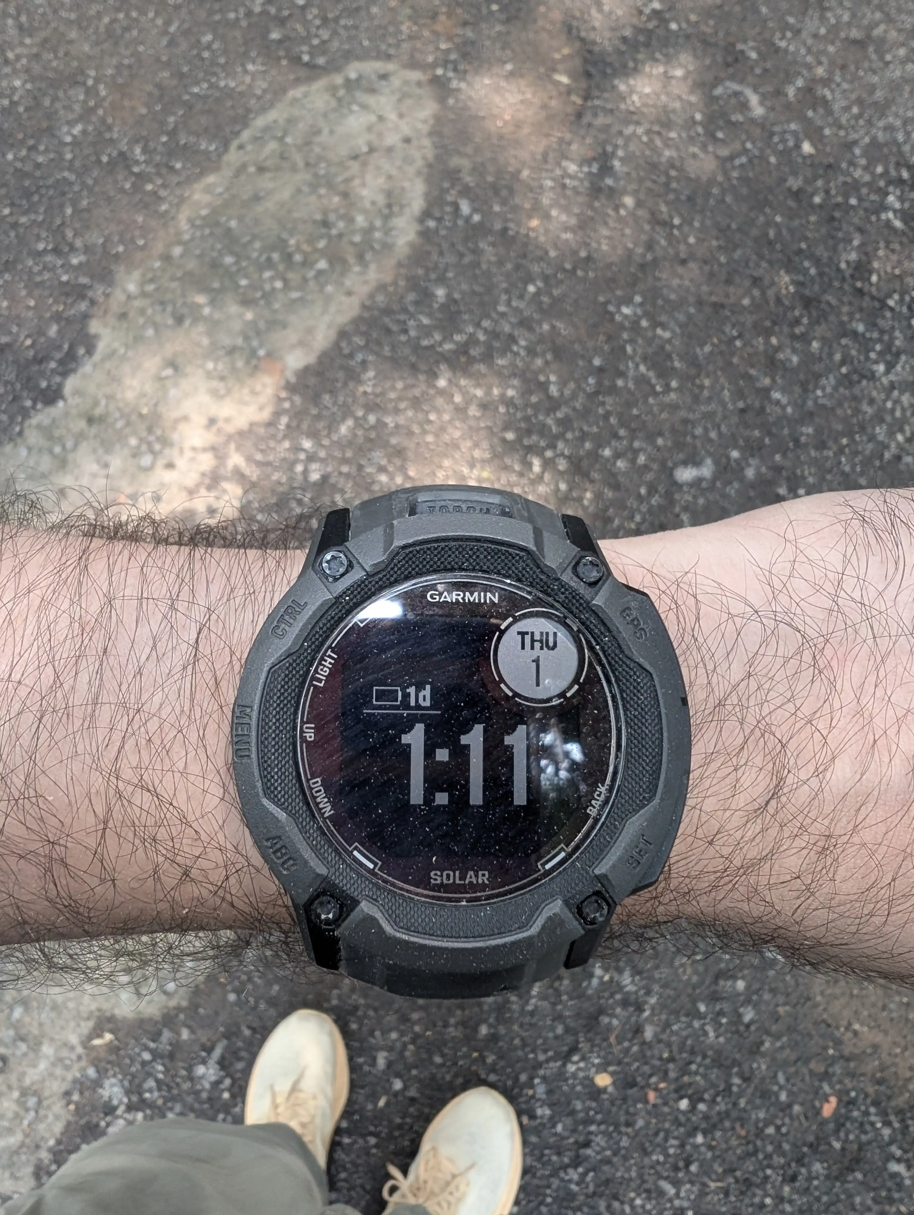 The watch screen has a lot of 1's